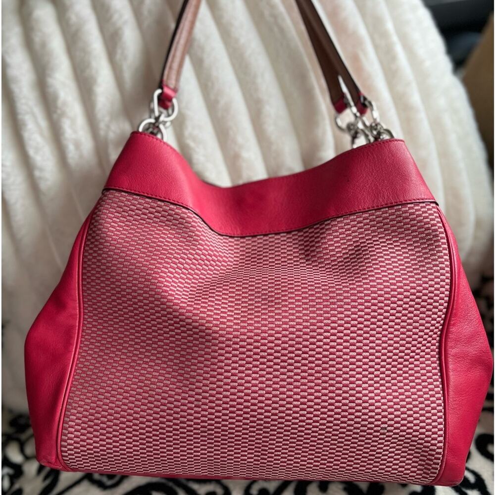 Coach Lexy Legacy Jacquard Pink F57540 HTF Color